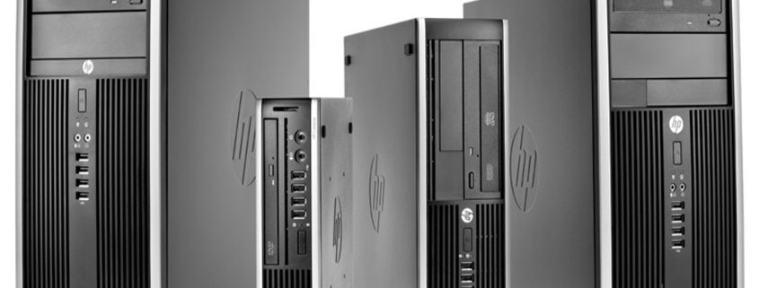 Verschillende desktop computers van HP